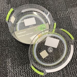 Madesmart Short / Large Portable Turntable, Shallow, Green, Clear Acrylic Bundle